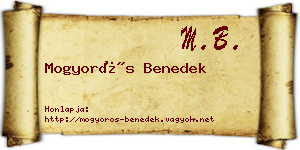 Mogyorós Benedek névjegykártya