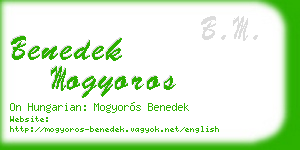 benedek mogyoros business card