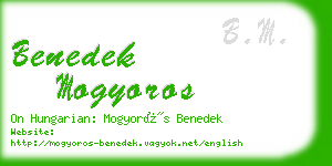 benedek mogyoros business card